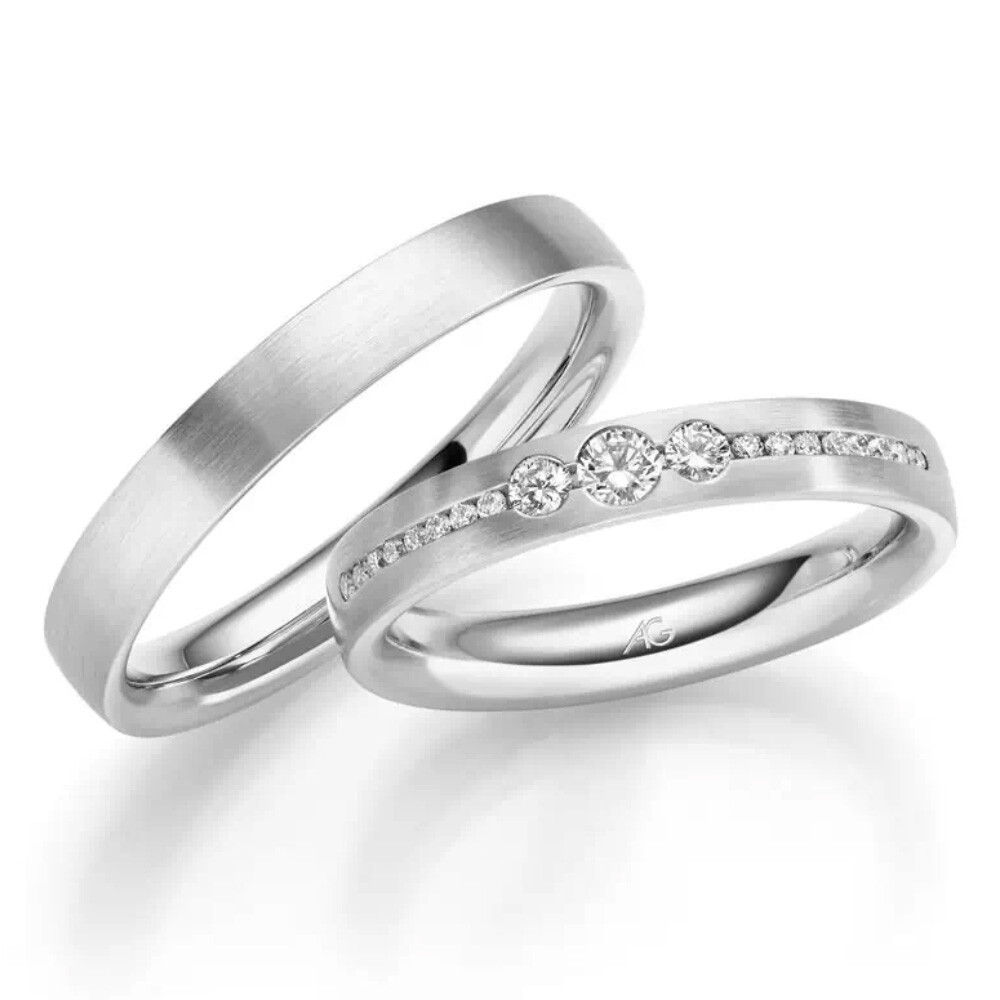 Gerstner Trauringe Weißgold 4/31360/3.5 & 31360/3.5