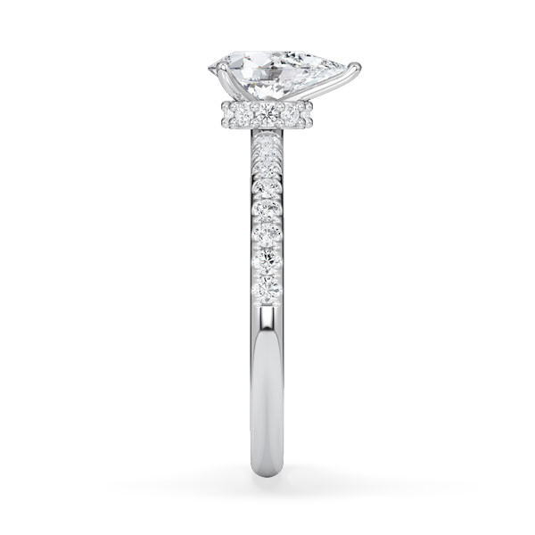 Ring Veiled Halo Tropfen Diamant Weißgold Rubin 1894