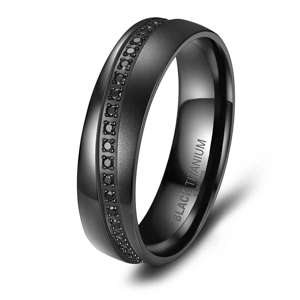 Einzelring Damen Black Titanium BT-08