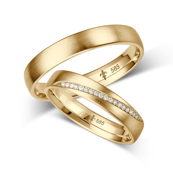 Giloy Trauringe TR-0-00061 & TR-1-00061 Sylvie Gelbgold