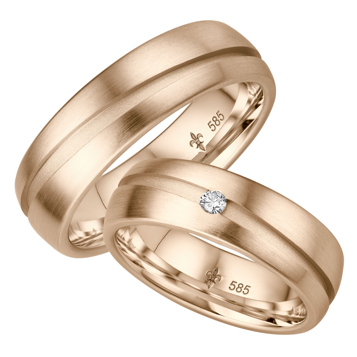 Giloy Trauringe Nathalie Roségold TR-0-00022 & TR-1-00022