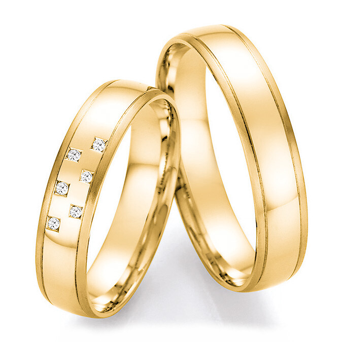 Ruesch Trauringe 66/41110-045 & 66/41120-045 aus Gelbgold