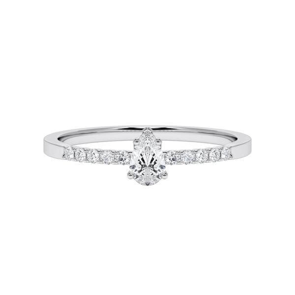 Verlobungsring Weißgold 333/- zus. 0,300 ct, tw, vs & tw, si - RU-1790-25