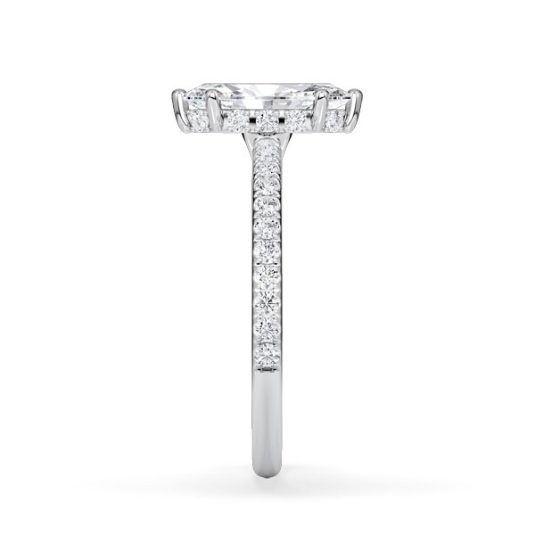 Ring Classic Hidden Halo Marquise Diamant Weißgold Rubin 1901