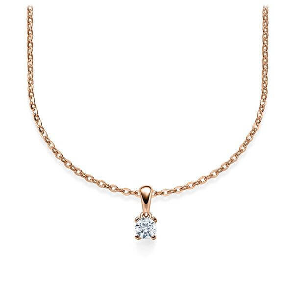 Collier Rotgold 585 Brillant zus. 0,100 ct, tw, si Rubin RU-1578-3