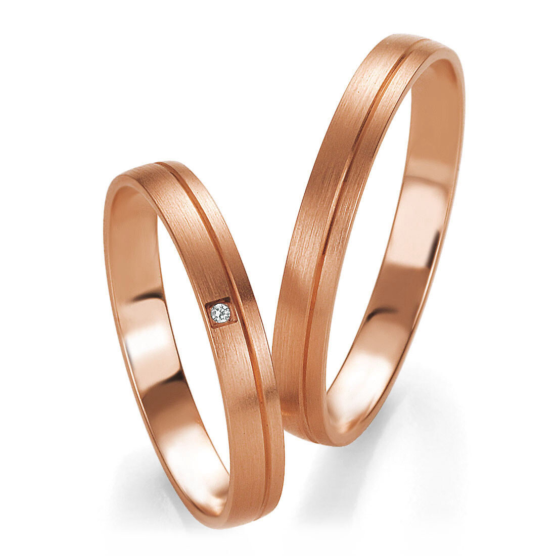 Breuning Trauringe 48/05605 & 48/05606 aus Rotgold