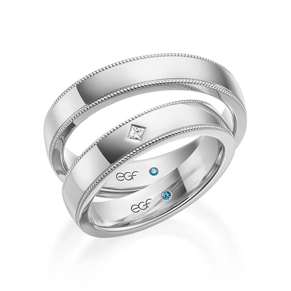 egf Trauringe Palladium Perlfuge Prinzess F-1313-5