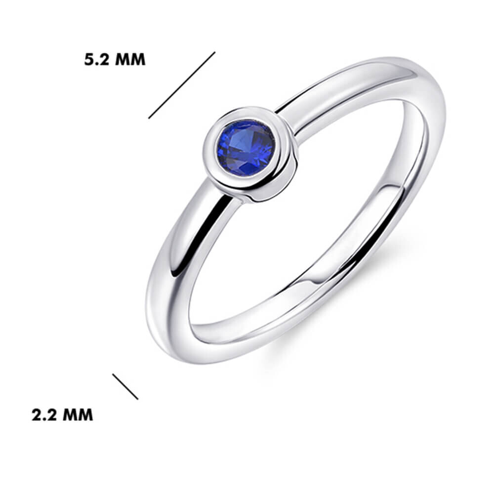 Ring Silber 925 mit Zirkonia Blau Gisser R373B