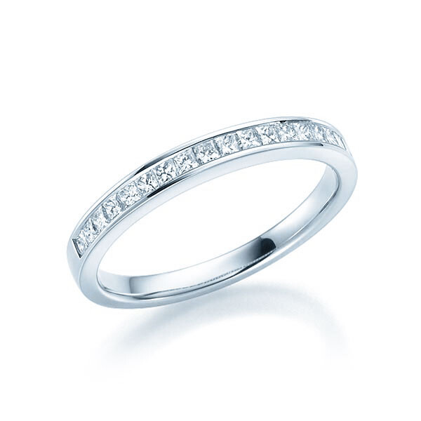 Memoire/Vorsteckring Platin 950/- zus. 0,380 ct, tw, vs - RU-1647-1