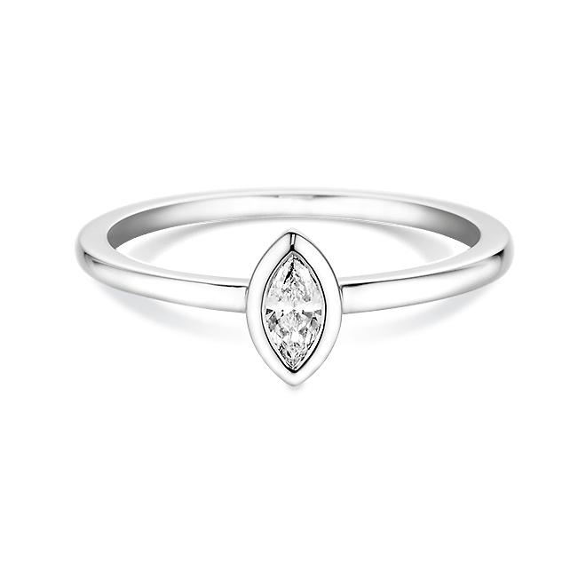 Verlobungsring Platin 950 Marquise-Diamant 0,25 ct Solitär – Dettinger 27135