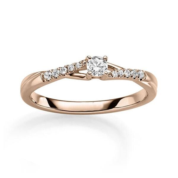 Verlobungsring Rotgold 585 zus. 0,140ct TW/SI Rubin RU-1831