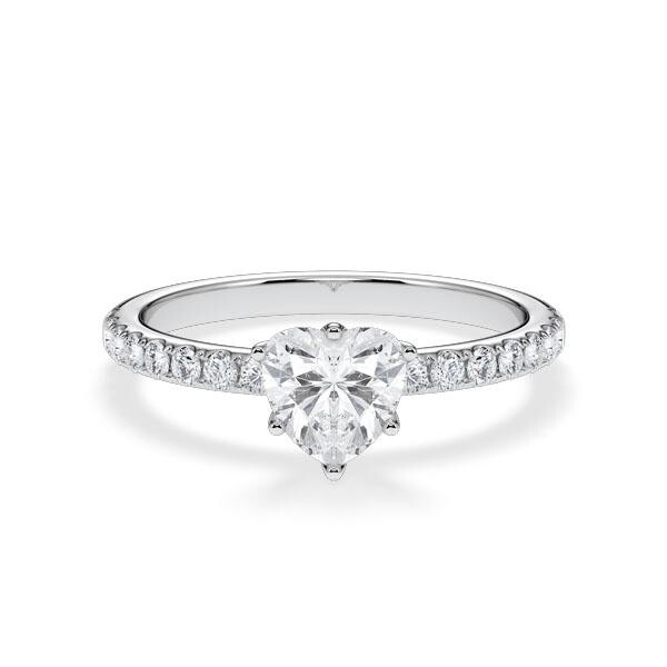 Hollywood Ring Classic Herz-Diamant Weißgold Rubin RU-1887