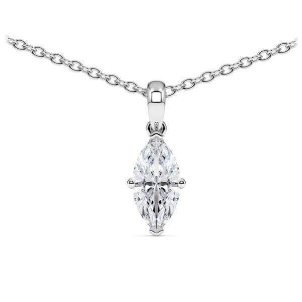 Collier Weißgold 585 Lab-Grown Marquise-Diamant zus. 0,700 ct, Rubin RU-1781-29