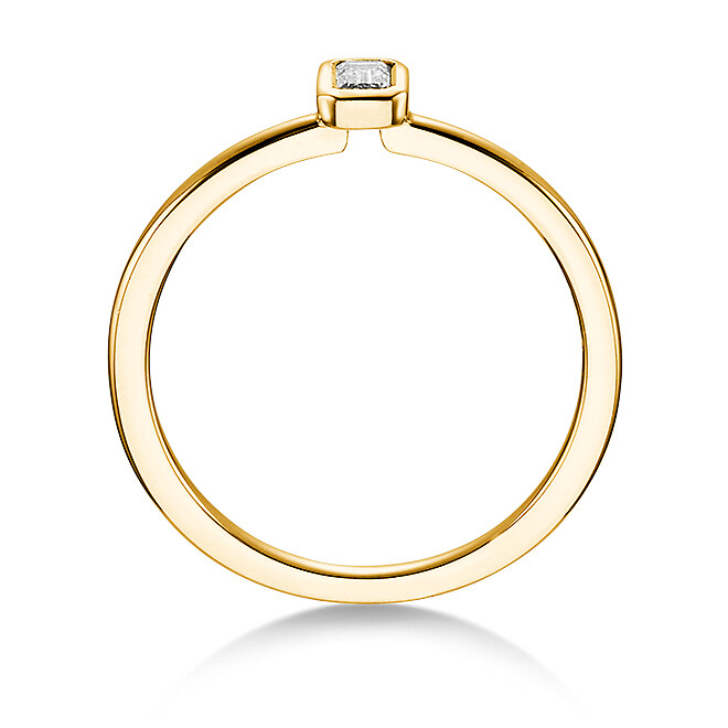Verlobungsring Emerald Cut Gelbgold Dettinger 27127