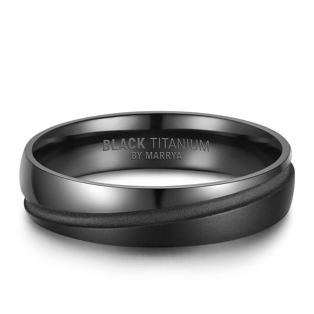 Eheringe Black Titanium Diamant Marrya BT-C-08