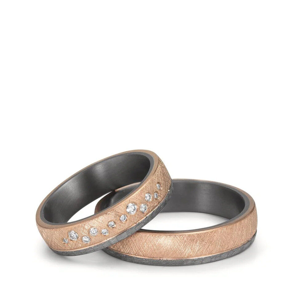 Eheringe Tantal Roségold 585 Brillant TeNo 59764