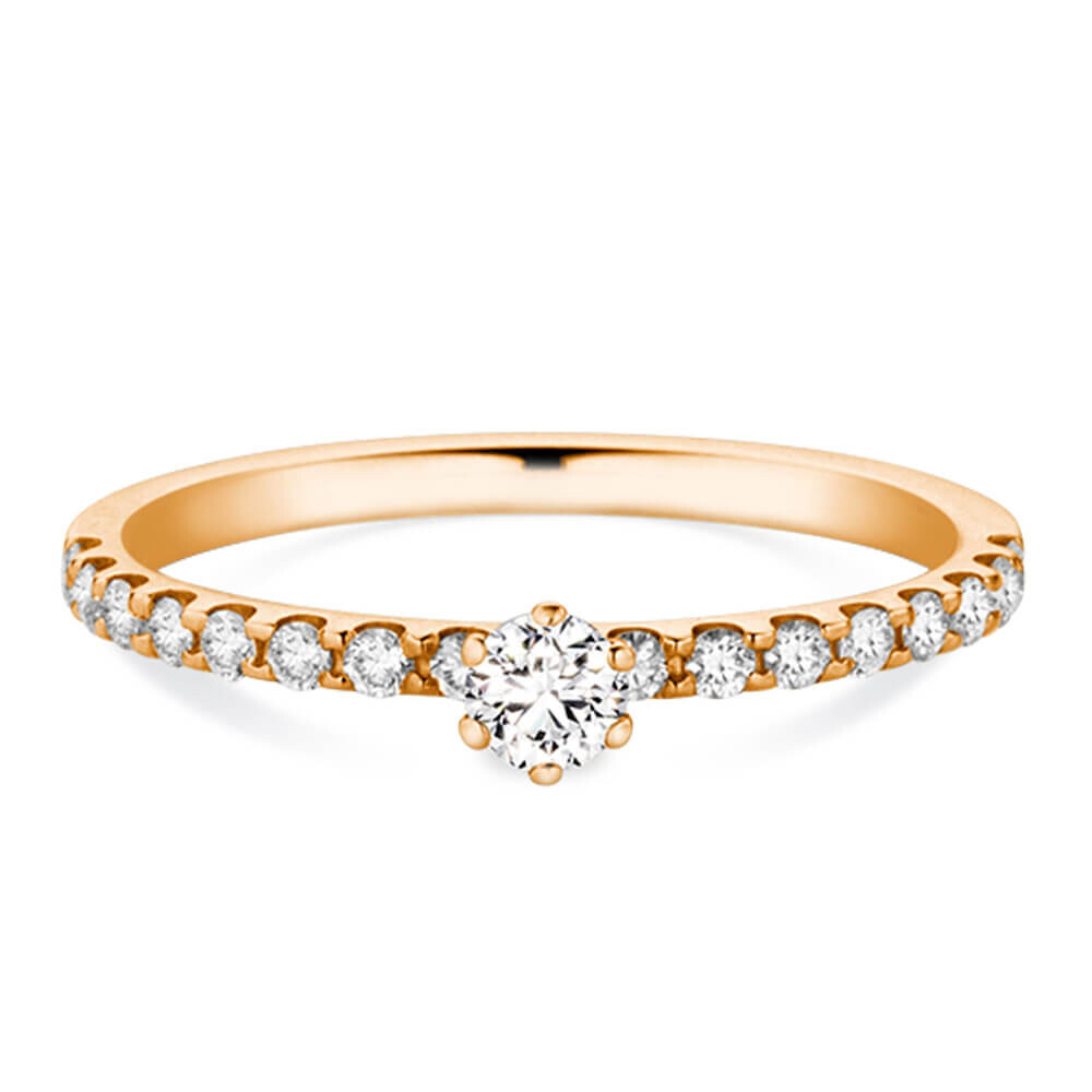 Verlobungsring Pavé Rotgold Classic Dettinger 27187
