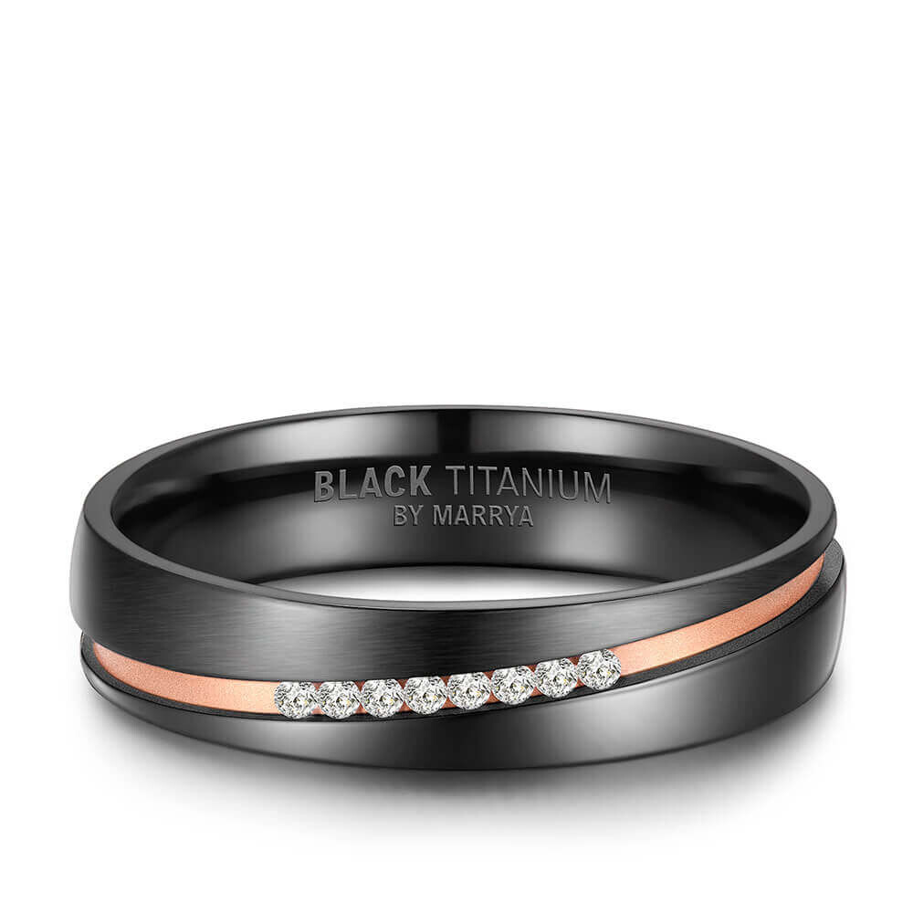 Einzelring Damen liegend Black Titanium BT-05
