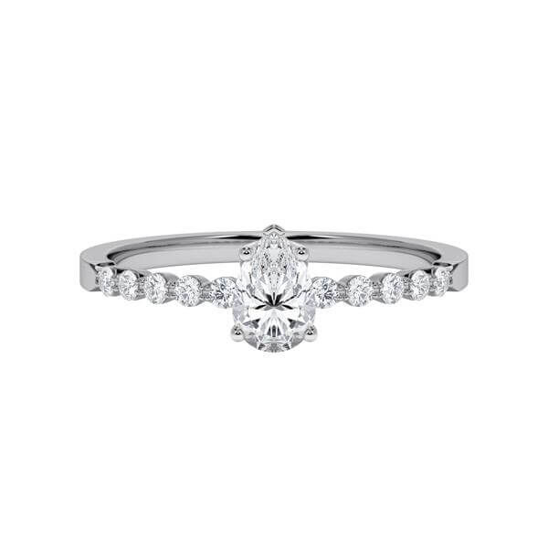 Diamantring Graugold 750/- Weißgold 750/- zus. 0,550 ct, tw, vs & tw, si - RU-1786-11