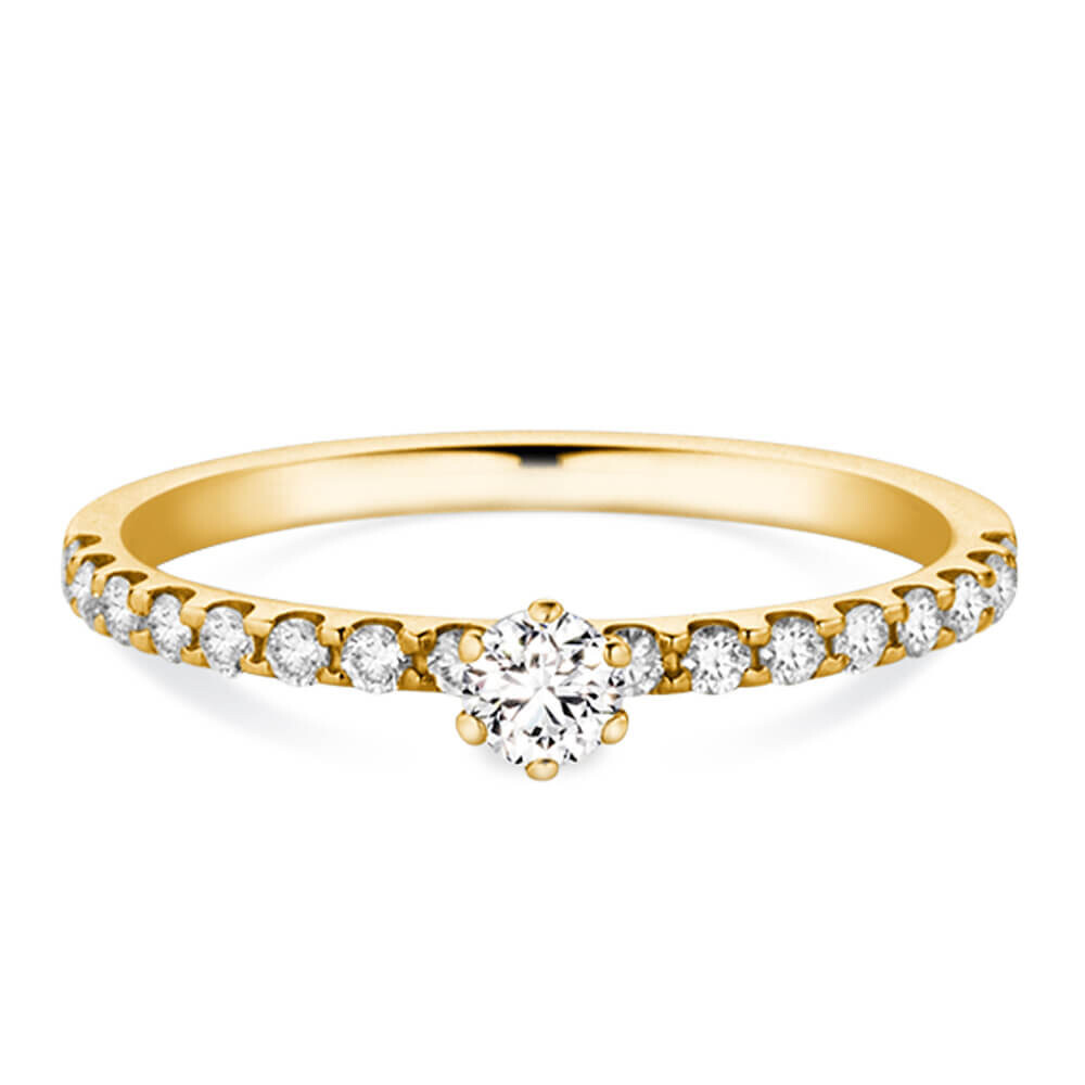 Verlobungsring Pavé Gelbgold Classic Dettinger 27187