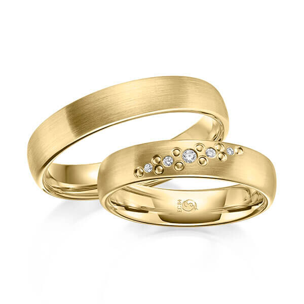 Paar Trauringe / Eheringe Gelbgold 333/- zus. 0,046 ct, tw, si - RU-1636-2
