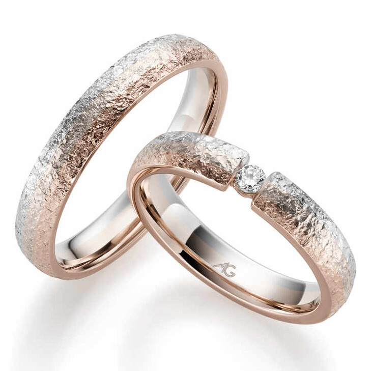 Gerstner Trauringe Mondlicht Brillant 31151/4 Rot-Haselnuss Weißgold