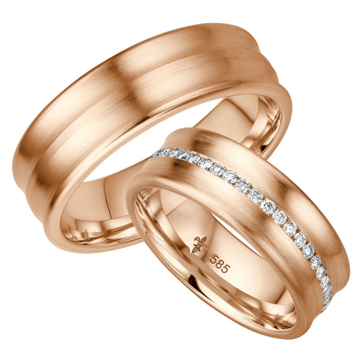 Giloy Trauringe Romy Rotgold TR-0-00026 & TR-1-00026