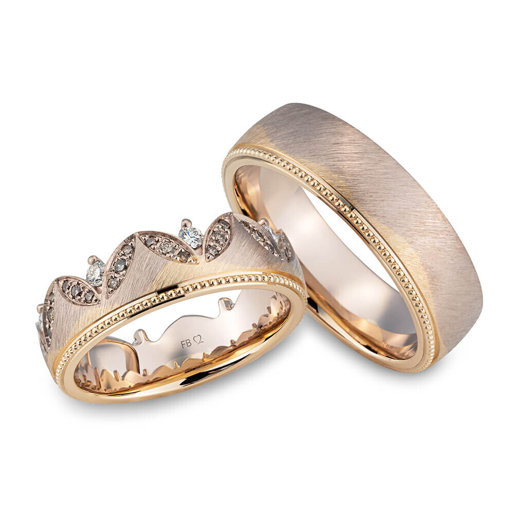Eheringe Wave Sunrise & Blush Breuning 48/06711 & 48/06712