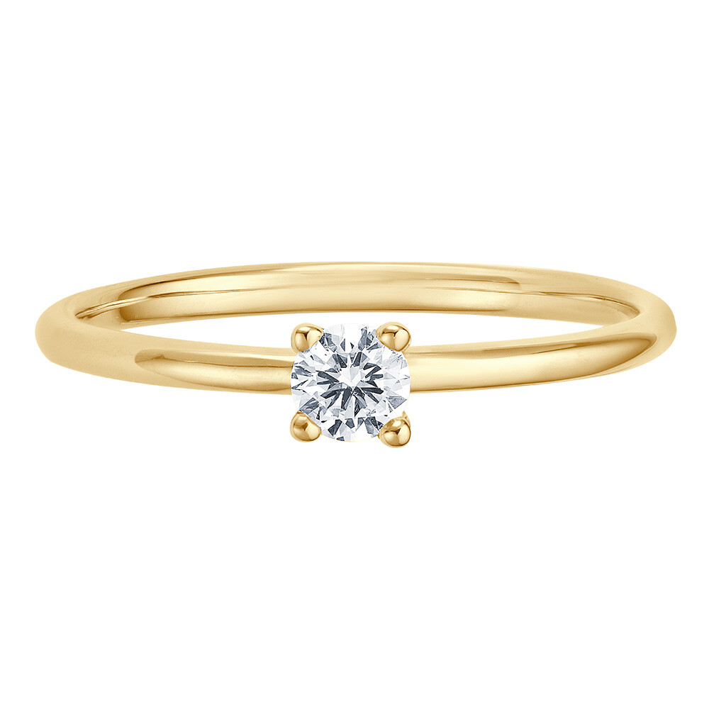 bella luce Solitaire Ring Gelbgold Brillant 0.170 ct. w/si, liegend