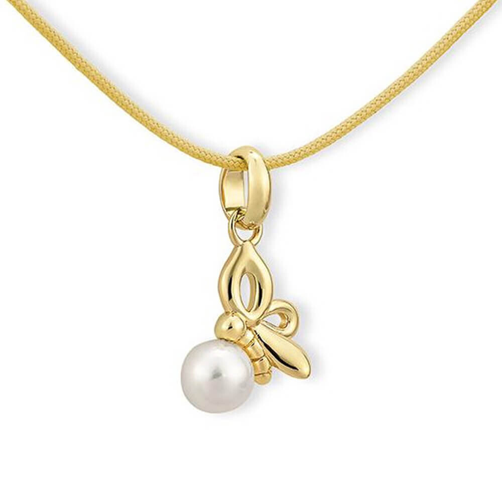 Collier Kids Biene Silber vergoldet Perle Breuning 63-00250 - Band gelb