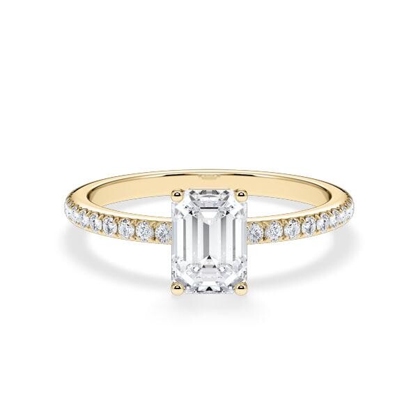 Verlobungsring Emerald Lab-Grown Gelbgold Rubin RU-1899