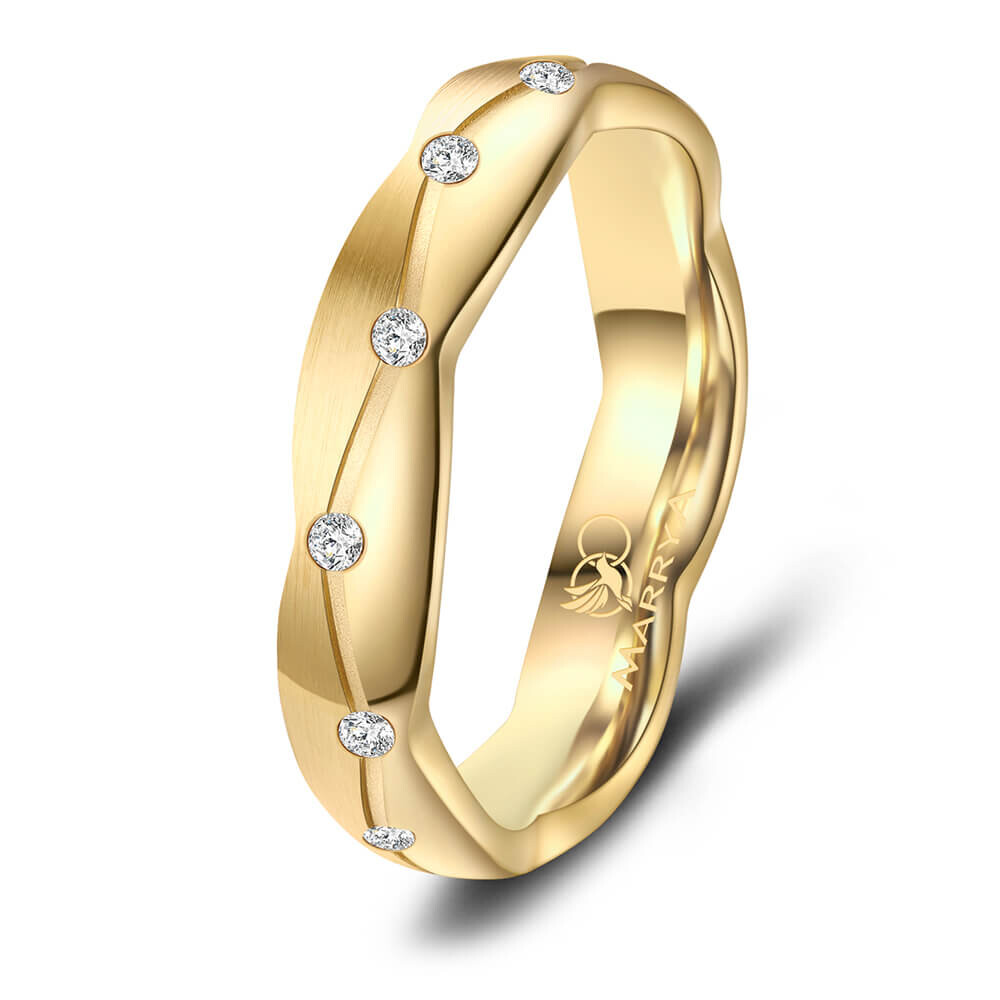 Damenring Titan Gelbgold Zirkonia Marrya TI-28