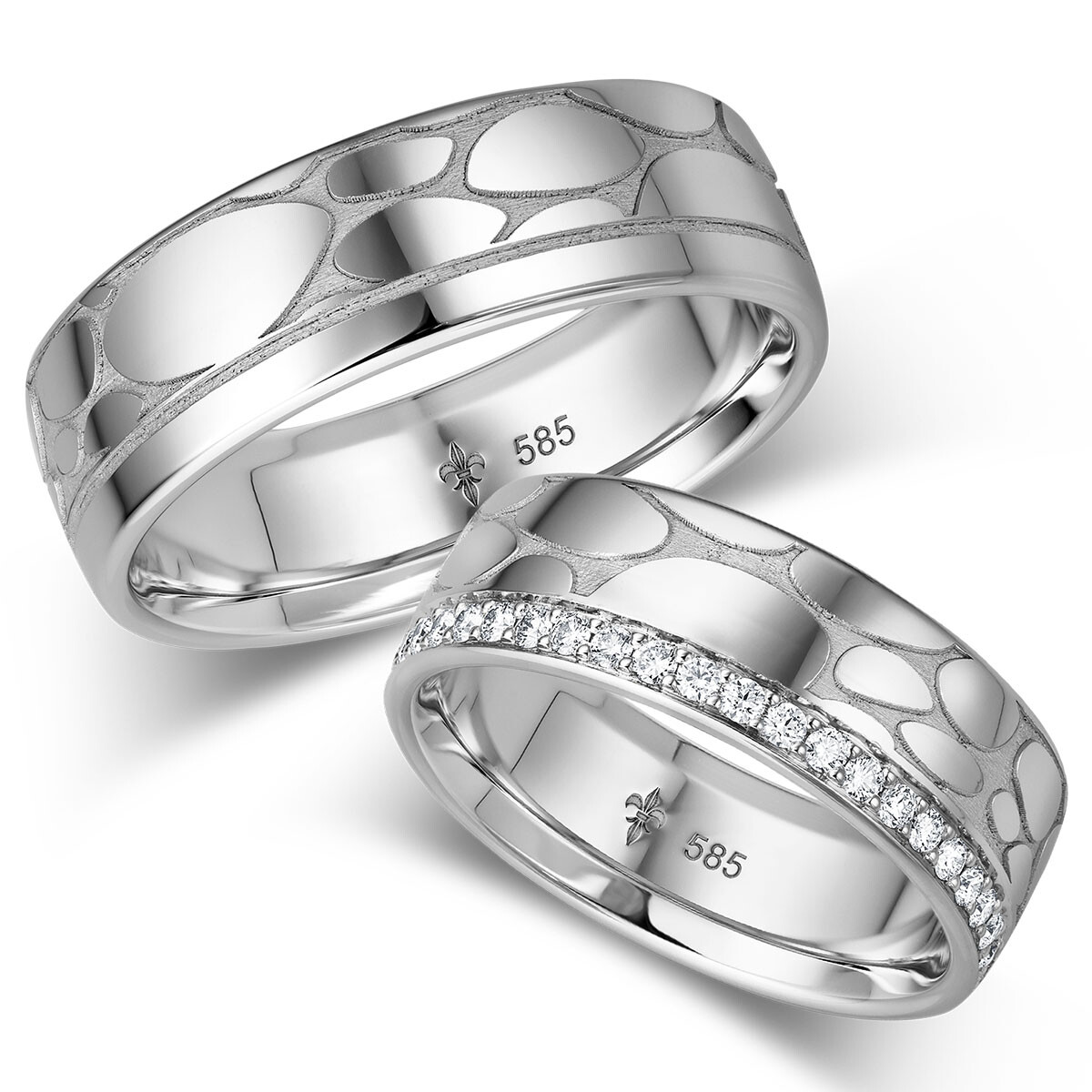 Extravagante Giloy Trauringe aus Weißgold Cara Brillant