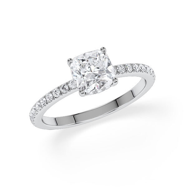 Ring Hidden Halo Cushion Platin Rubin 1898