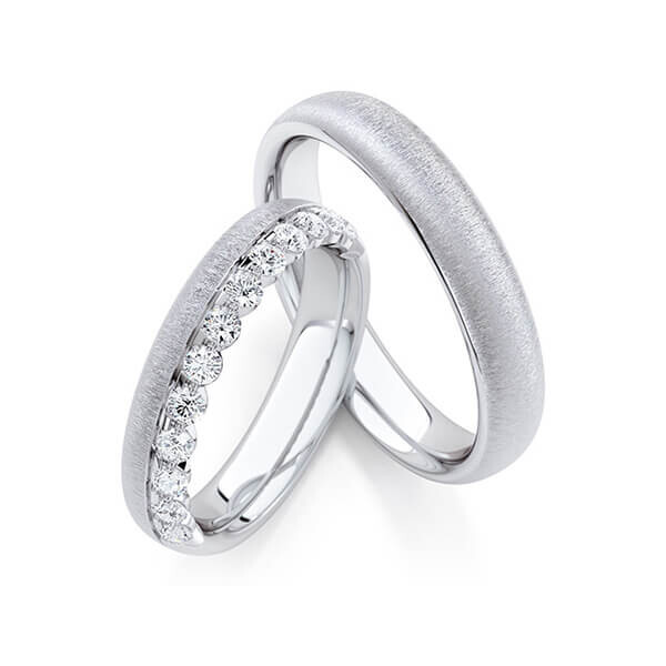 Trauringe Memoire Palladium 950 Brillantd zus. 0,480 ct. tw, si Rubin RU-1762