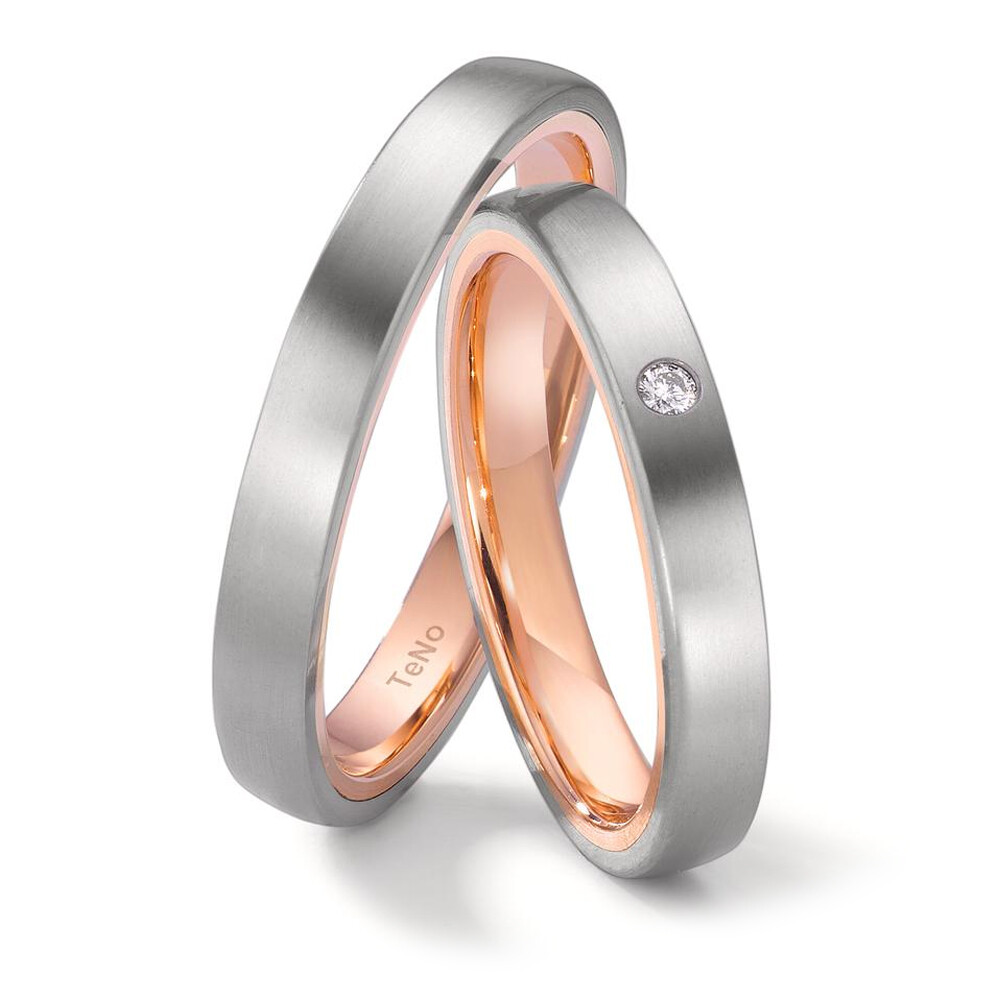 Platonic Love Eheringe aus Rotgold 585 & Edelstahl TeNo 52658