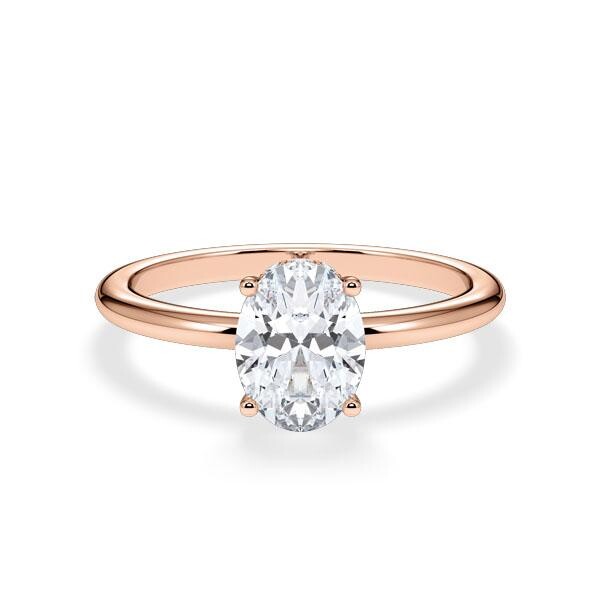 Verlobungsring Rotgold 750/- zus. 1,050 ct, LAB - e, vs2 & tw, vs - RU-1902-28