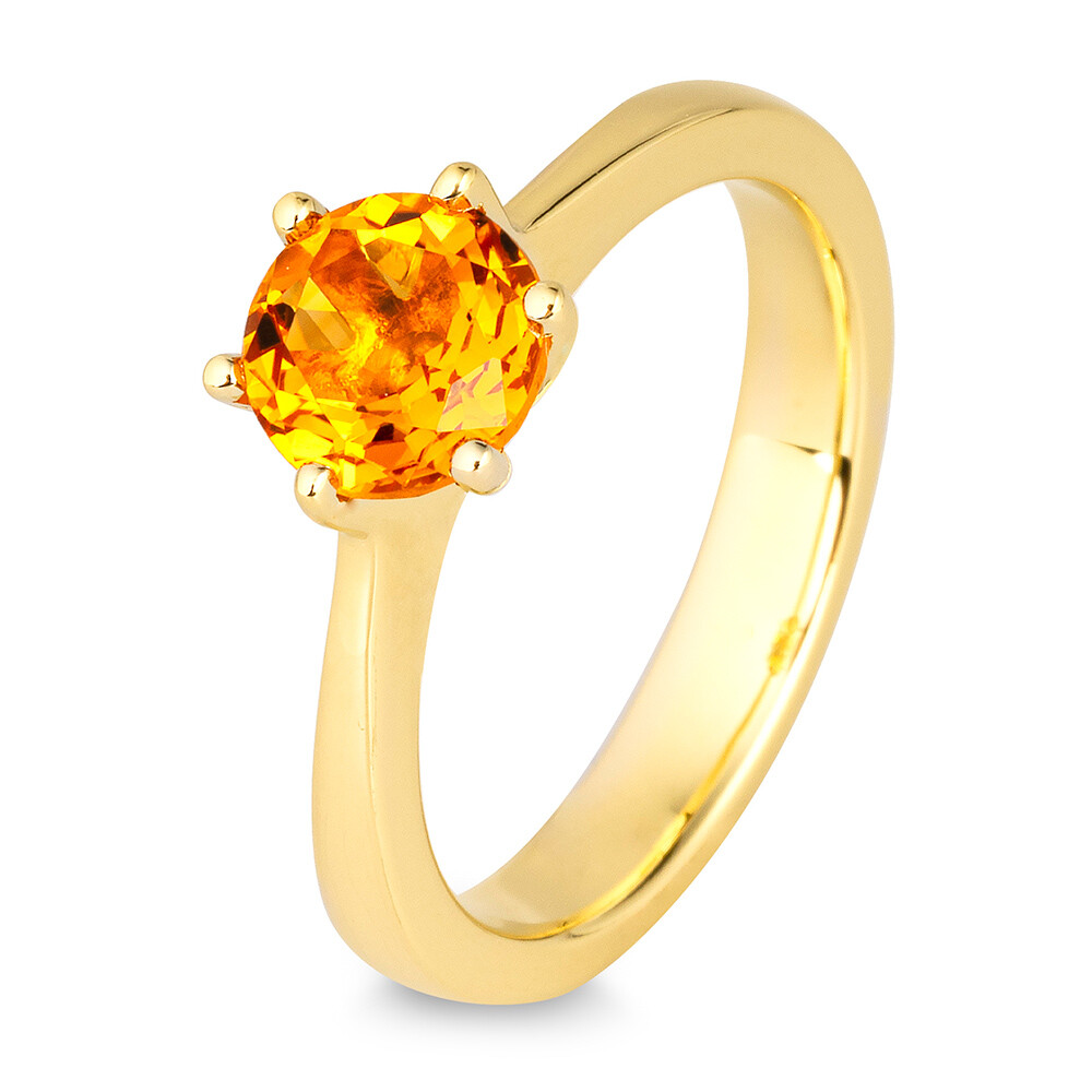 Verlobungsring mit Citrin BR197-4 Gelbgold