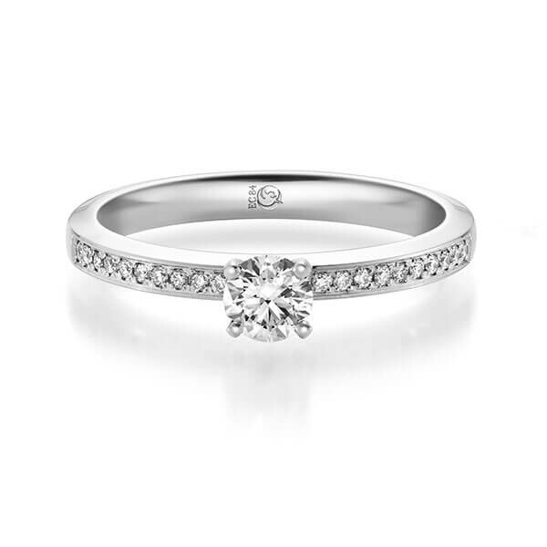 Diamantring Graugold dunkel 375 zus. 0,400 ct, tw,si Brillant Rubin RU-1713-6