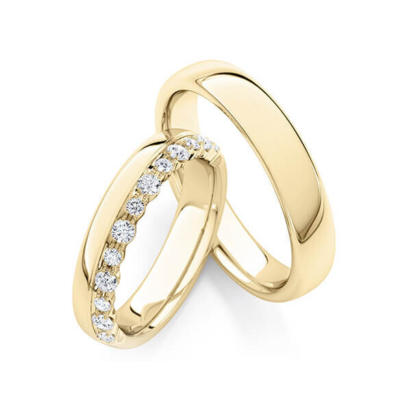 Trauringe Memoire Gelbgold 333 Brillant zus. 0,380 ct. tw, si Rubin RU-1760