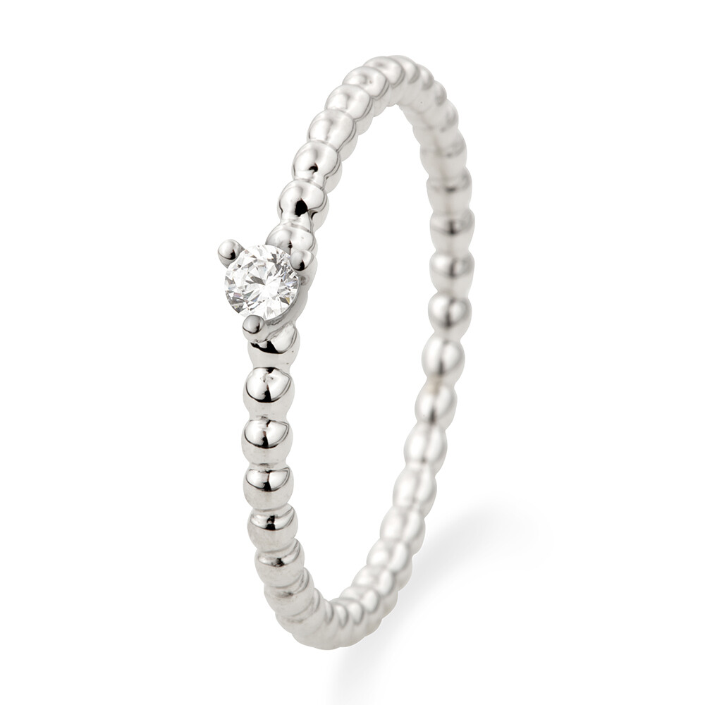 Kugelring Solitär Weißgold Zirkonia 503735