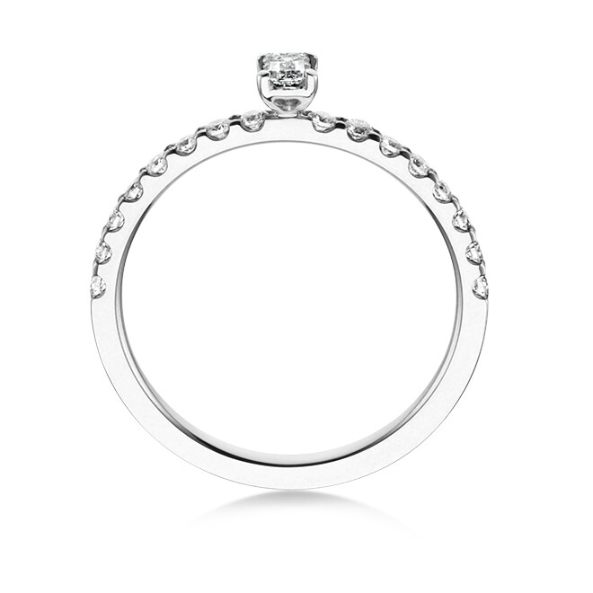 Pavé Ring Weißgold Emerald Dettinger 27216