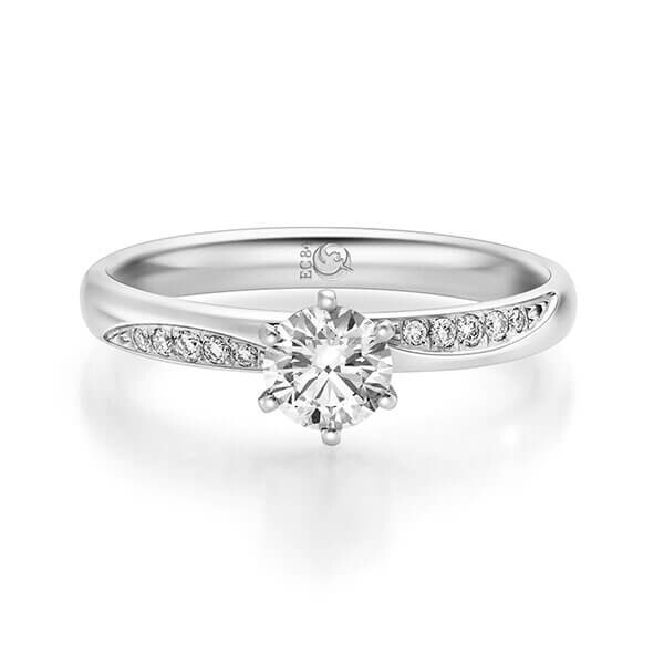 Diamantring Graugold 375 zus. 0,572 ct, tw,si Brillant Rubin RU-1717-5