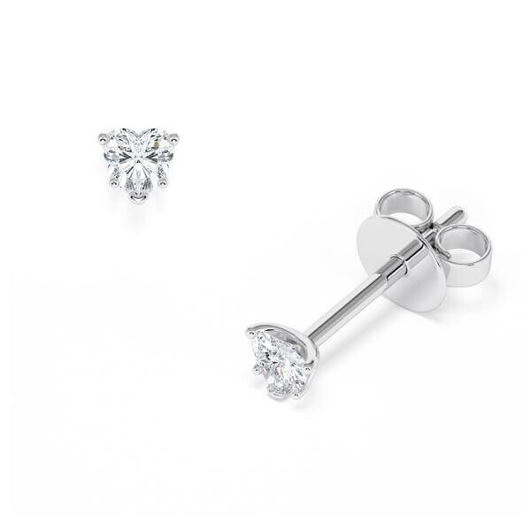 Ohrstecker Platin Herz Diamant Rubin RU-1776