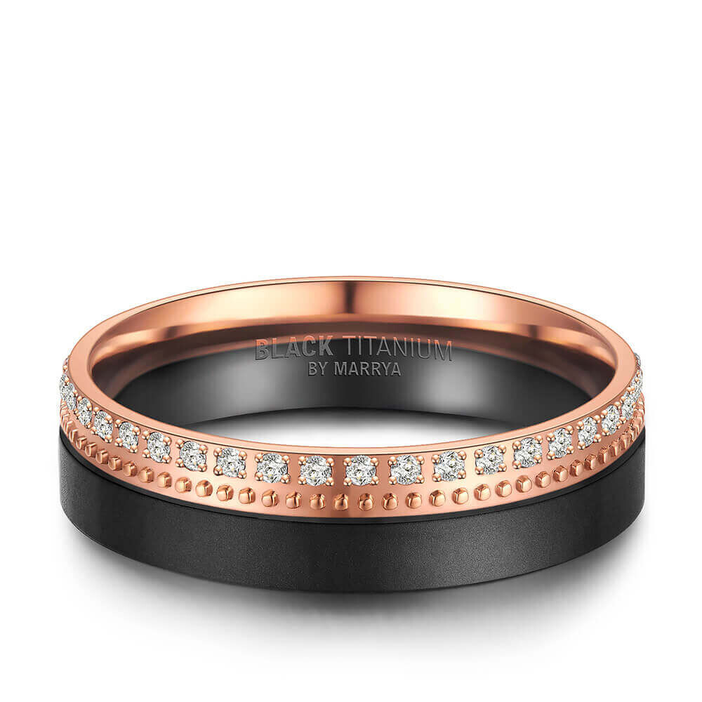 Einzelring Damen liegend Black Titanium BT-09