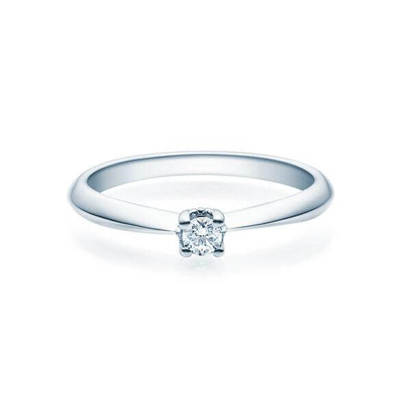 Verlobungsring Silber 925 rhodiniert zus. 0,080 ct, w, si - RU-1502-8