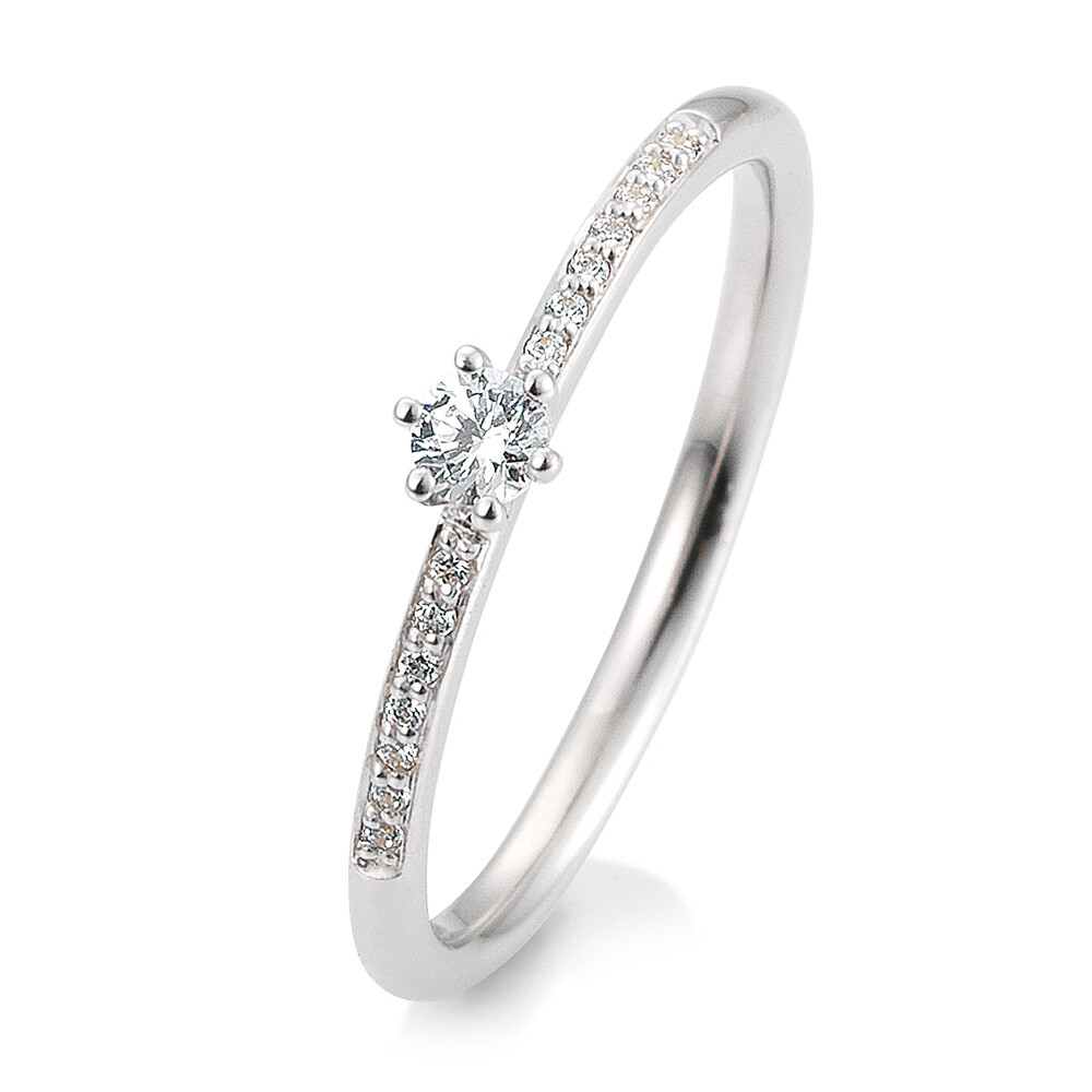 Verlobungsring Pavé Weißgold Brillant Breuning