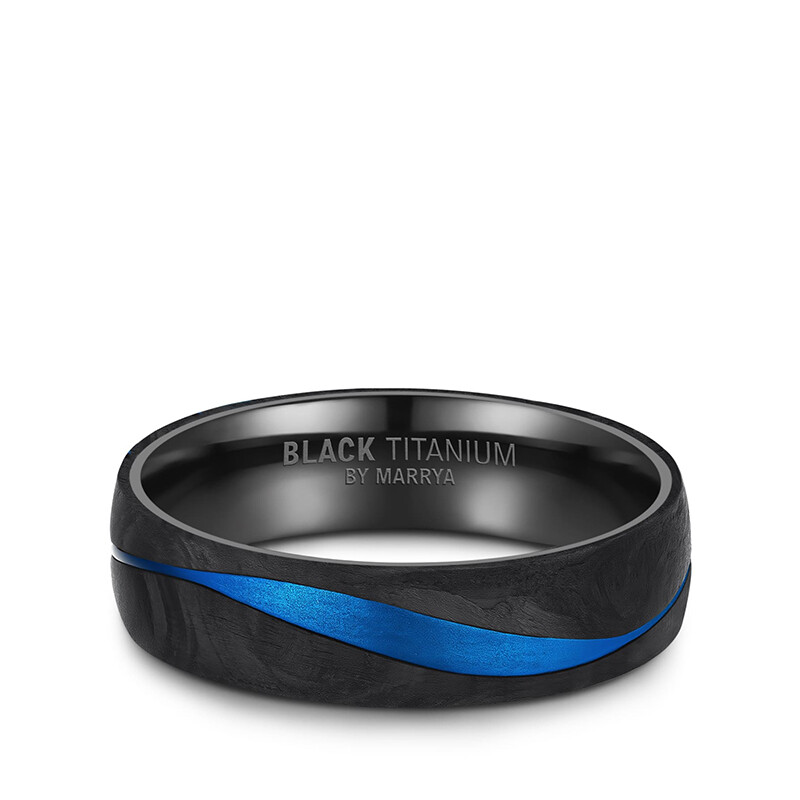 Eheringe Black Titanium Blue Ocean Brillant Marrya BT-B-17