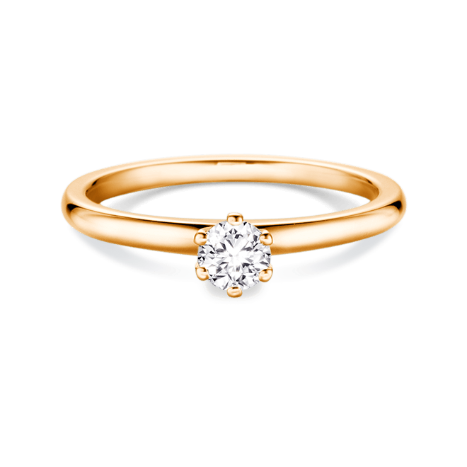 Verlobungsring Solitär Rotgold Brillant Dettinger 27163