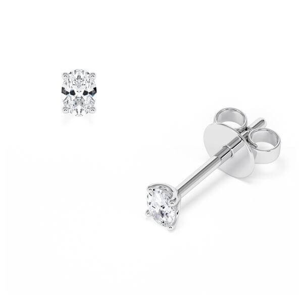 Ohrstecker Platin Oval Diamant Rubin RU-1778